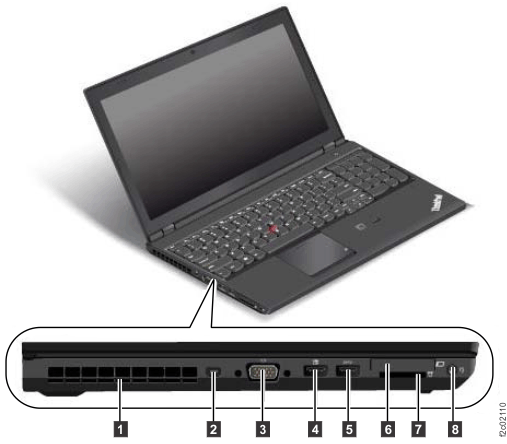 Management console left side view (T540)