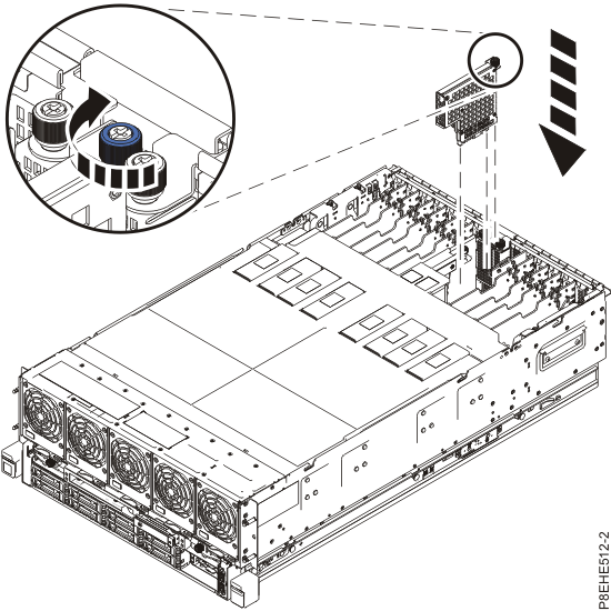 Installing the I/O voltage regulator module into slot P1-C13