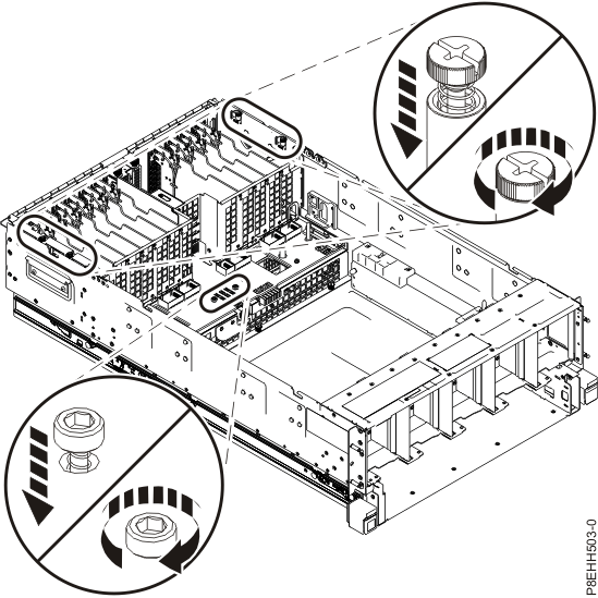 Tightening the I/O backplane screws